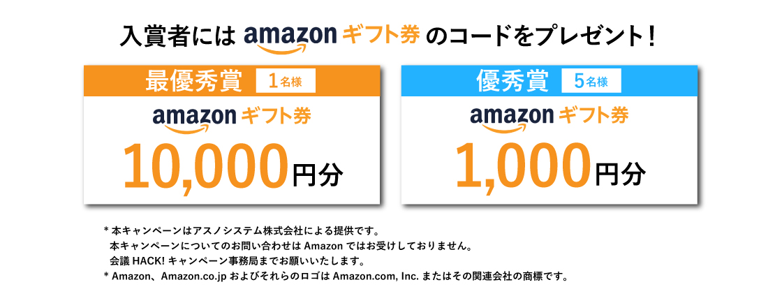 入賞者にはAmazonギフト券プレゼント