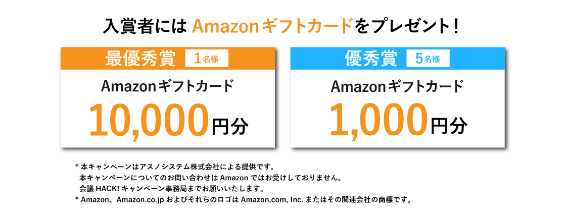 入賞者にはAmazonギフト券プレゼント